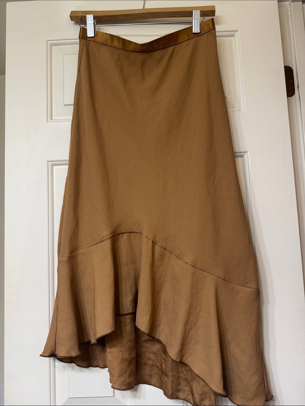 Free People Tan High-Low Midi Skirt